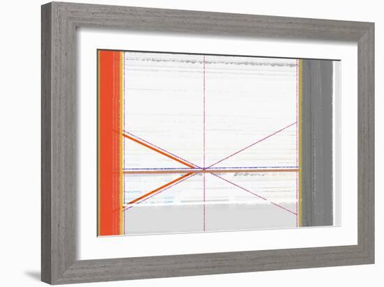 Abstract Orange and White-NaxArt-Framed Art Print