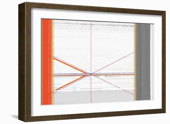 Abstract Orange and White-NaxArt-Framed Art Print