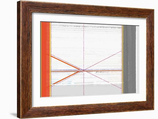 Abstract Orange and White-NaxArt-Framed Art Print