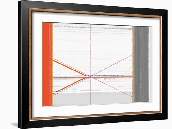 Abstract Orange and White-NaxArt-Framed Art Print