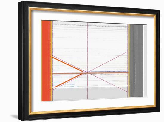 Abstract Orange and White-NaxArt-Framed Art Print