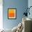 Abstract Orange and Yellow-NaxArt-Framed Art Print displayed on a wall