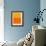 Abstract Orange and Yellow-NaxArt-Framed Art Print displayed on a wall