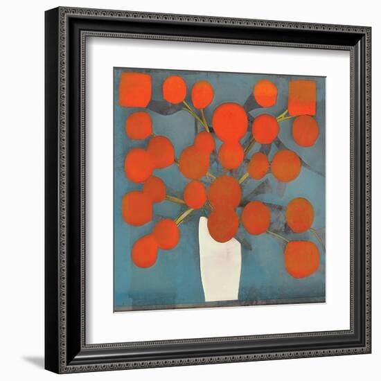 Abstract Orange Flowers-Elena Ray-Framed Art Print