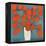 Abstract Orange Flowers-Elena Ray-Framed Stretched Canvas