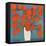 Abstract Orange Flowers-Elena Ray-Framed Stretched Canvas