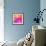 Abstract Orange Pink Background with Shining White Lines and Frame-marinini-Framed Art Print displayed on a wall