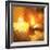 Abstract Orange Shining Circle Tunnel Background-art_of_sun-Framed Art Print