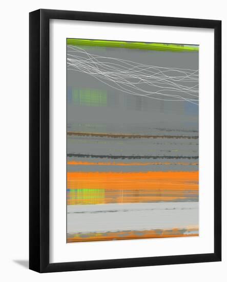 Abstract Orange Stripe1-NaxArt-Framed Art Print