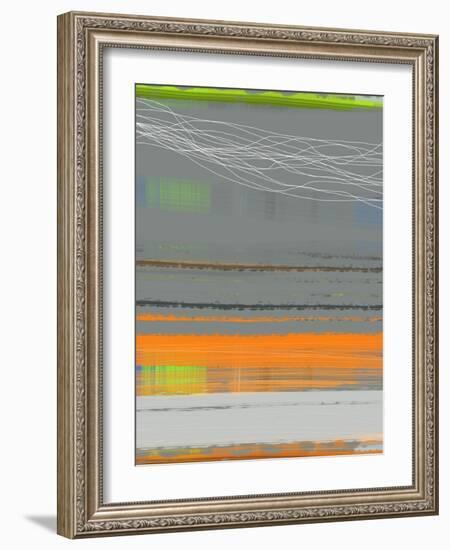 Abstract Orange Stripe1-NaxArt-Framed Art Print