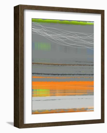 Abstract Orange Stripe1-NaxArt-Framed Art Print