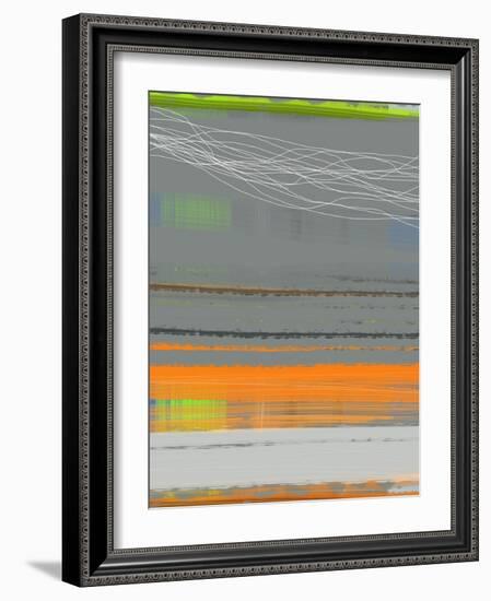 Abstract Orange Stripe1-NaxArt-Framed Art Print