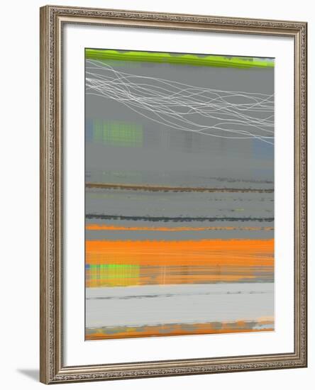 Abstract Orange Stripe1-NaxArt-Framed Art Print