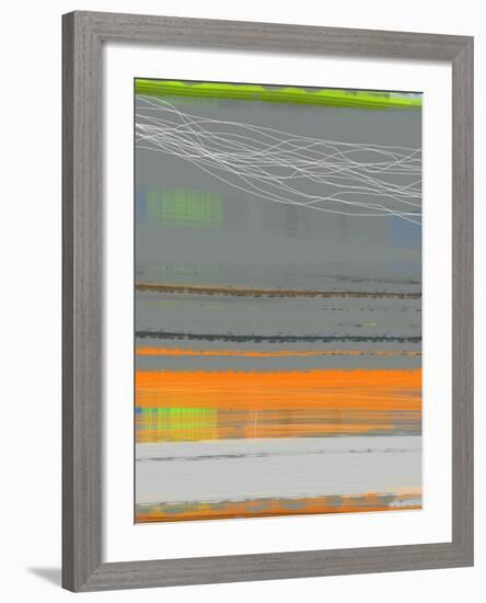 Abstract Orange Stripe1-NaxArt-Framed Art Print