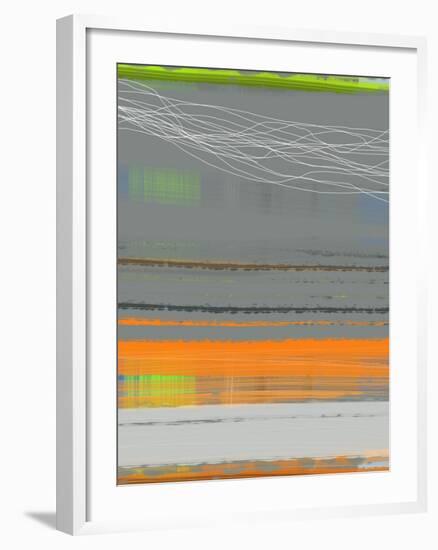 Abstract Orange Stripe1-NaxArt-Framed Art Print