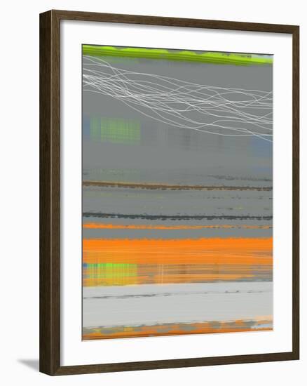 Abstract Orange Stripe1-NaxArt-Framed Art Print