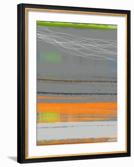 Abstract Orange Stripe1-NaxArt-Framed Art Print