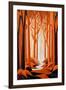 Abstract Orange Woods-Lea Faucher-Framed Art Print