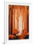 Abstract Orange Woods-Lea Faucher-Framed Art Print