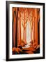 Abstract Orange Woods-Lea Faucher-Framed Art Print