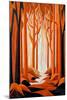 Abstract Orange Woods-Lea Faucher-Mounted Art Print