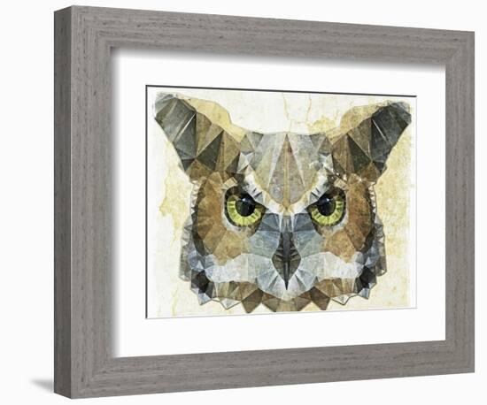 Abstract Owl-Ancello-Framed Art Print