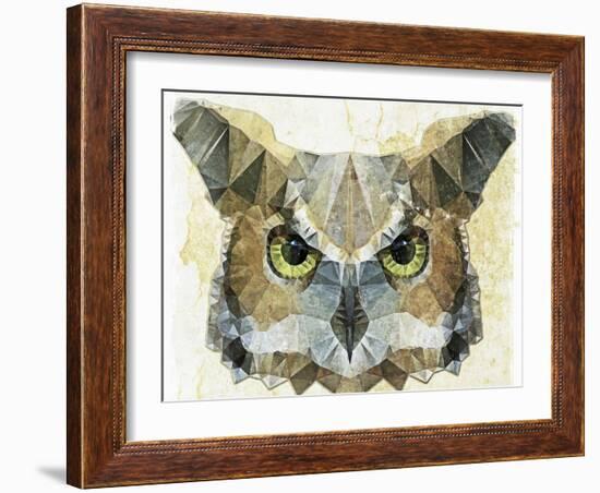 Abstract Owl-Ancello-Framed Art Print