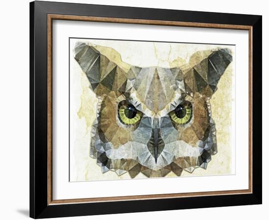 Abstract Owl-Ancello-Framed Art Print