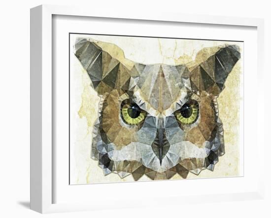 Abstract Owl-Ancello-Framed Art Print