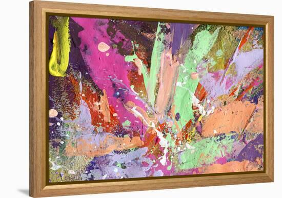 Abstract Painting Background With Expressive Bright Brush Strokes-run4it-Framed Stretched Canvas