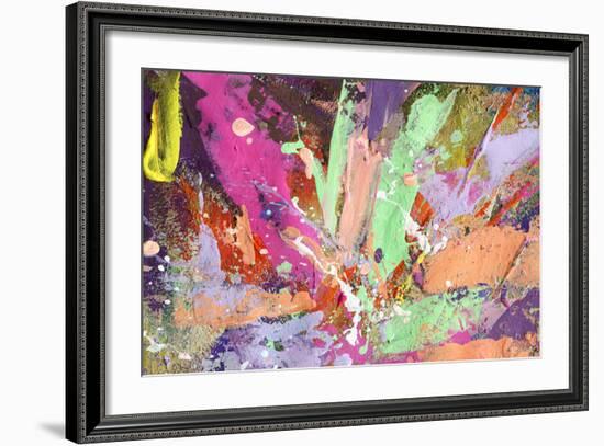 Abstract Painting Background With Expressive Bright Brush Strokes-run4it-Framed Art Print