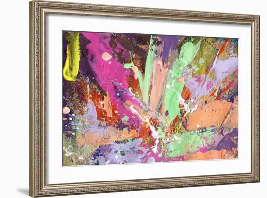 Abstract Painting Background With Expressive Bright Brush Strokes-run4it-Framed Art Print