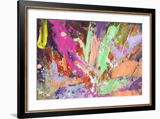 Abstract Painting Background With Expressive Bright Brush Strokes-run4it-Framed Art Print