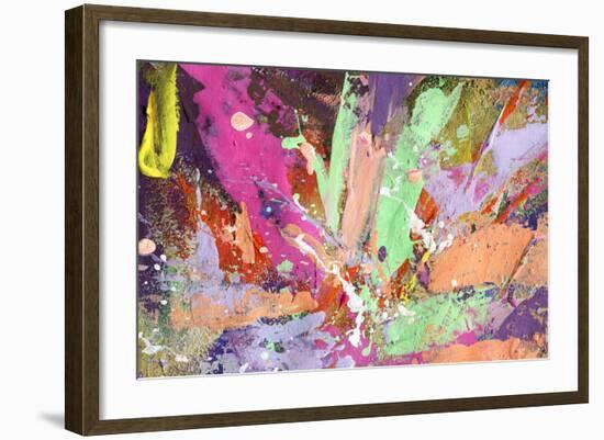 Abstract Painting Background With Expressive Bright Brush Strokes-run4it-Framed Art Print