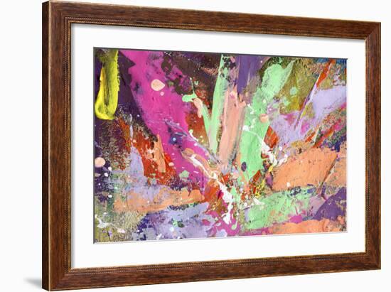 Abstract Painting Background With Expressive Bright Brush Strokes-run4it-Framed Art Print