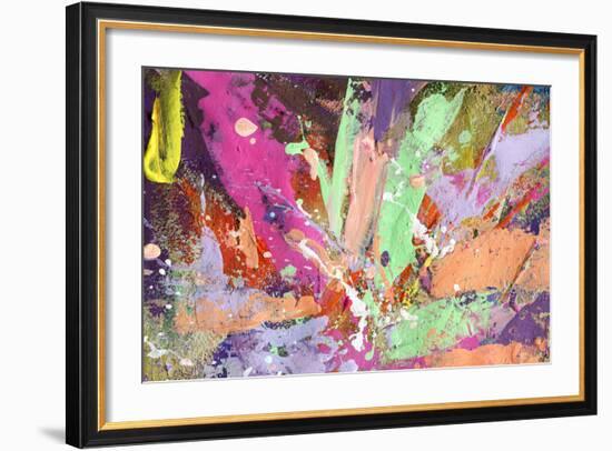 Abstract Painting Background With Expressive Bright Brush Strokes-run4it-Framed Art Print