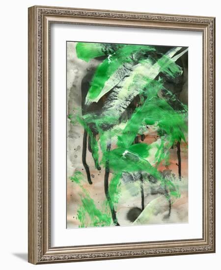 Abstract Painting Background With Expressive Brush Strokes-run4it-Framed Art Print