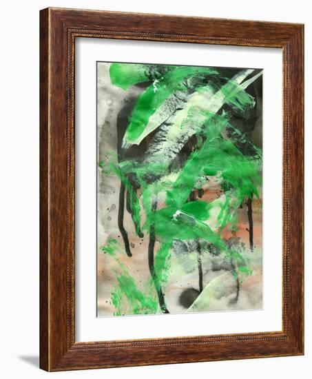Abstract Painting Background With Expressive Brush Strokes-run4it-Framed Art Print