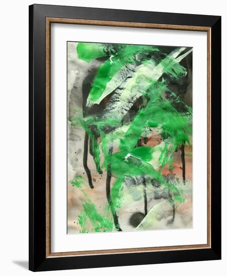 Abstract Painting Background With Expressive Brush Strokes-run4it-Framed Art Print