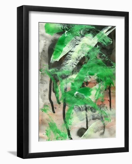 Abstract Painting Background With Expressive Brush Strokes-run4it-Framed Art Print