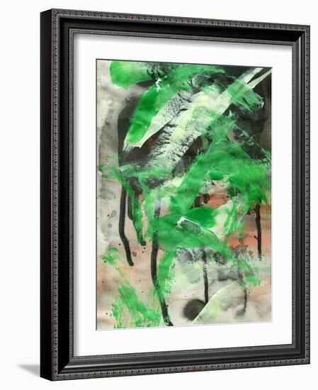 Abstract Painting Background With Expressive Brush Strokes-run4it-Framed Art Print