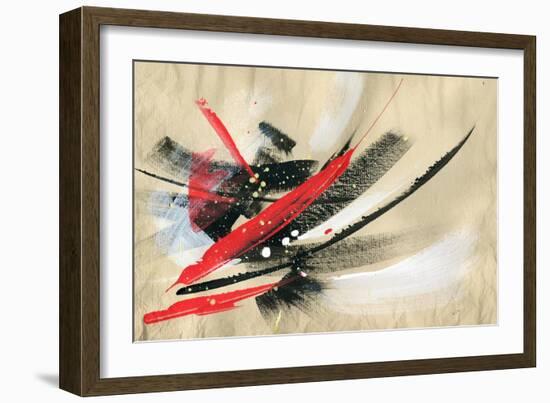 Abstract Painting Background with Expressive Brush Strokes-run4it-Framed Art Print