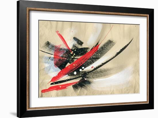 Abstract Painting Background with Expressive Brush Strokes-run4it-Framed Art Print