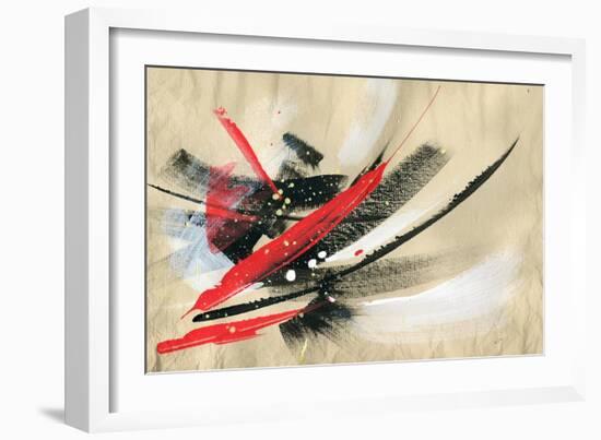 Abstract Painting Background with Expressive Brush Strokes-run4it-Framed Art Print