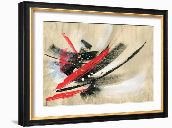 Abstract Painting Background with Expressive Brush Strokes-run4it-Framed Art Print