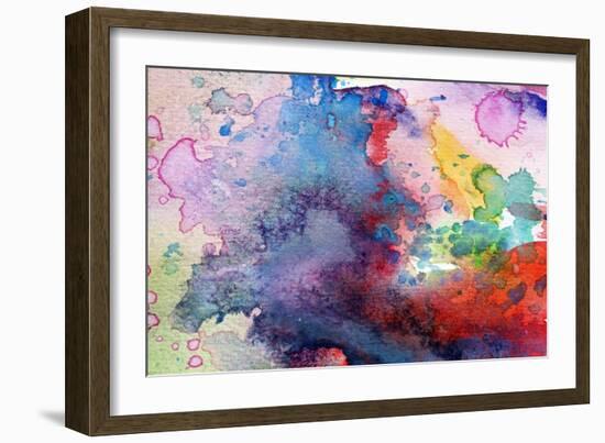 Abstract Painting Background With Expressive Brush Strokes-run4it-Framed Art Print