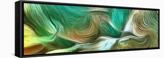 Abstract Painting in Vivid Tints of Green.-Bruce Rolff-Framed Stretched Canvas