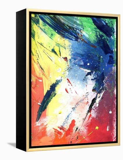 Abstract Painting With Expressive Brush Strokes-run4it-Framed Stretched Canvas