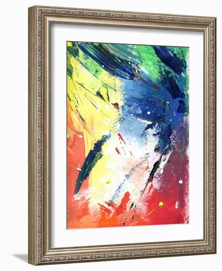 Abstract Painting With Expressive Brush Strokes-run4it-Framed Art Print