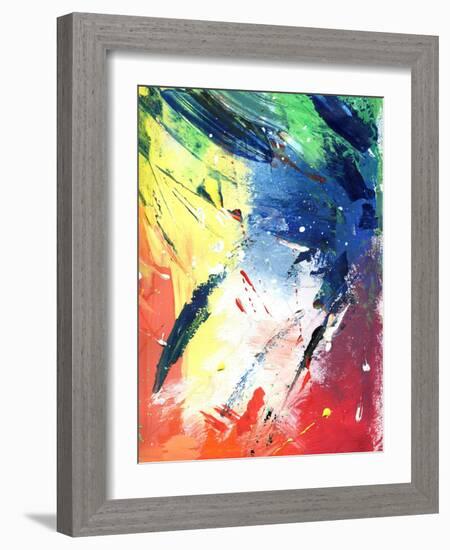 Abstract Painting With Expressive Brush Strokes-run4it-Framed Art Print